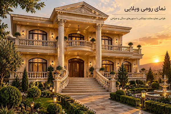 نمای رومی ویلایی و دوبلکس